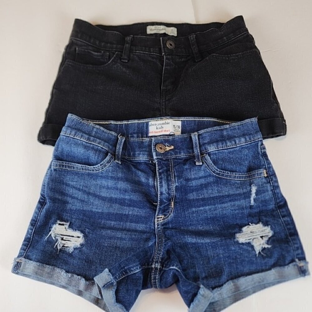 Abercrombie Kids size 15-16 girls shorts bundle black blue